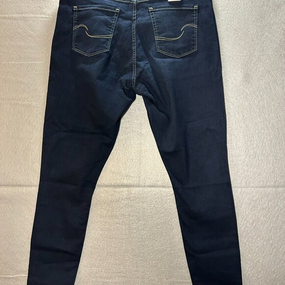 Signature Levi Strauss Gold Mid Rise Skinny Stretch Blue Denim Jeans 16L W34 L32 - Picture 2 of 16